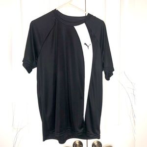 Puma men’s size large black with white accent short sleeve dry fit